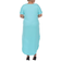 White Mark Plus Size Short Sleeve V-Neck Maxi Dress - Aqua