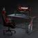 Desino Z Shaped Computer Gaming Desk- Black/Red