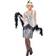 Smiffys Flapper Costume Silver with Dress