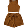 Shein Ezwear Scoop Neck Tank Top and Track Shorts - Brown