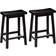 Amazon Basics Solid Wood Saddle-Seat Bar Stool 61cm 2pcs