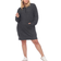 White Mark Women’s Hoodie Sweatshirt Dress Plus Size - Charcoal