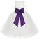 Ekidsbridal Junior Floral Lace Flower Girl Christening Baptism Dress - Ivory/Purple