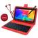 Linsay 7" Quad Core 2GB RAM 64GB Storage Android 13 WiFi Tablet with case Red Leather Case, Pop Holder and Pen Stylus