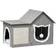Pawhut Cat House with Scratching Area 65x41x45.5cm