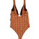 MCM Monogram Print Swimsuit - Cognac