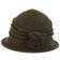 Scala Knit Wool Flower Cloche Hat - Olive