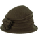 Scala Knit Wool Flower Cloche Hat - Olive