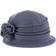 Scala Knit Wool Flower Cloche Hat - Denim