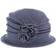 Scala Knit Wool Flower Cloche Hat - Denim