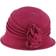 Scala Knit Wool Flower Cloche Hat - Berry