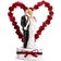 PartyDeco Wedding figurine Bride and Groom with Heart Cake Decoration