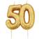 Creative Converting Metallic Gold Glitter Candle 50 Kakepynt