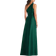 Alfred Sung Draped One Shoulder Satin Maxi Dress - Hunter Green