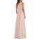 Alfred Sung Draped One Shoulder Satin Maxi Dress - Toasted Sugar