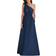 Alfred Sung Draped One Shoulder Satin Maxi Dress - Midnight Navy