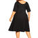 City Chic Cute Girl Elbow Sleeve Dress Plus Size - Black