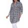 White Mark Piper Stretchy Plaid Tunic Top Plus Size - White/Black