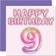 STUFF4 Cards & Invitations 9th Birthday Card for Girls Pink/Purple