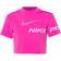 Nike Women's Pro Dri-FIT Short-Sleeve Cropped Graphic Training Top - Active Fuchsia/Ocean Bliss