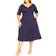 City Chic Cute Girl Elbow Sleeve Dress Plus Size - Navy