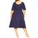 City Chic Cute Girl Elbow Sleeve Dress Plus Size - Navy