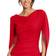 Betsy & Adam Jordan Short Scuba Crape Draped Back Dress - Red