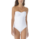 Anne Cole Twist Front Shirred One Piece - White