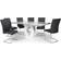 Neptune Black/Grey Dining Set 90x180cm 7pcs