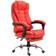 Homcom PU Leather Reclining Rolling Red Office Chair 50"