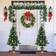 Costway Artificial Christmas Garland Wreath and Entrance Trees Green Decoration 108" 4pcs