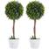 Homcom Potted Ball Tree Lavender Flowers Green Artificial Plant 2pcs