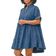 TheyLook Babydoll Jean Dress - Blue