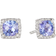 David Yurman Petite Chatelaine Pavé Bezel Stud Earrings - White Gold/Tanzanite/Diamonds