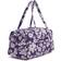 Vera Bradley Collegiate Large Travel Duffel Bag - Purple/White Rain Garden with Louisiana State University Logo