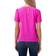 CeCe Women's Pin-Tucked Front Short Sleeve Crew Neck Blouse - Magenta Glow