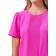 CeCe Women's Pin-Tucked Front Short Sleeve Crew Neck Blouse - Magenta Glow