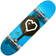 Blue Print Spray Heart V2 Complete Skateboard 8"