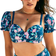 Swimsuits For All Puff Sleeve Underwire Bikini Top - Floral Paradise Blue