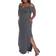 White Mark Lexi Maxi Dress Plus Size - Grey