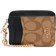 Coach Zip Card Case In Blocked Signature Canvas - Gold/Khaki Brown Multi