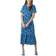 Blue Vanilla Crew Neck Midi Angel Sleeve Tie Back Dress - Blue