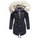 Navahoo NAVAHOO Damen stylischer Wintermantel Baumwollparka mit Kunstfell-Kapuze Honigfee