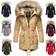 Navahoo NAVAHOO Damen stylischer Wintermantel Baumwollparka mit Kunstfell-Kapuze Honigfee