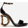 Dolce & Gabbana Polished calfskin sandals with DG baroque heel black