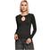 Urban Classics damen organic keyhole longsleeve black