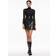 Alice + Olivia Chara Long-Sleeve Vegan Leather Pleated Mini Dress BLACK