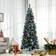 Homcom 6 ft Pre-Lit Slim Snow Tipped Artificial with Multi-Coloured Christmas Tree 182.9cm