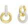 Swarovski Dextera White Interlocking Loop Gold Plated Earrings 5668818