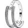 Pandora Signature Logo & Pavé Double Band Ring - Silver/Transparent